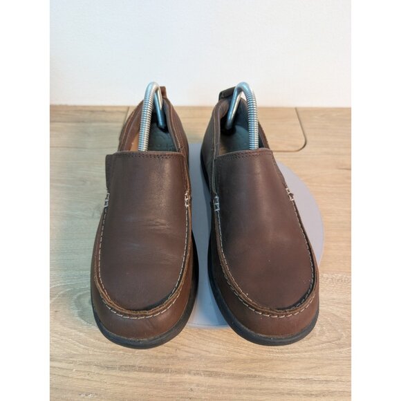 Crocs Men’s Denton Brown Leather Slip On Loafers Size 9 Classic - Picture 3 of 10